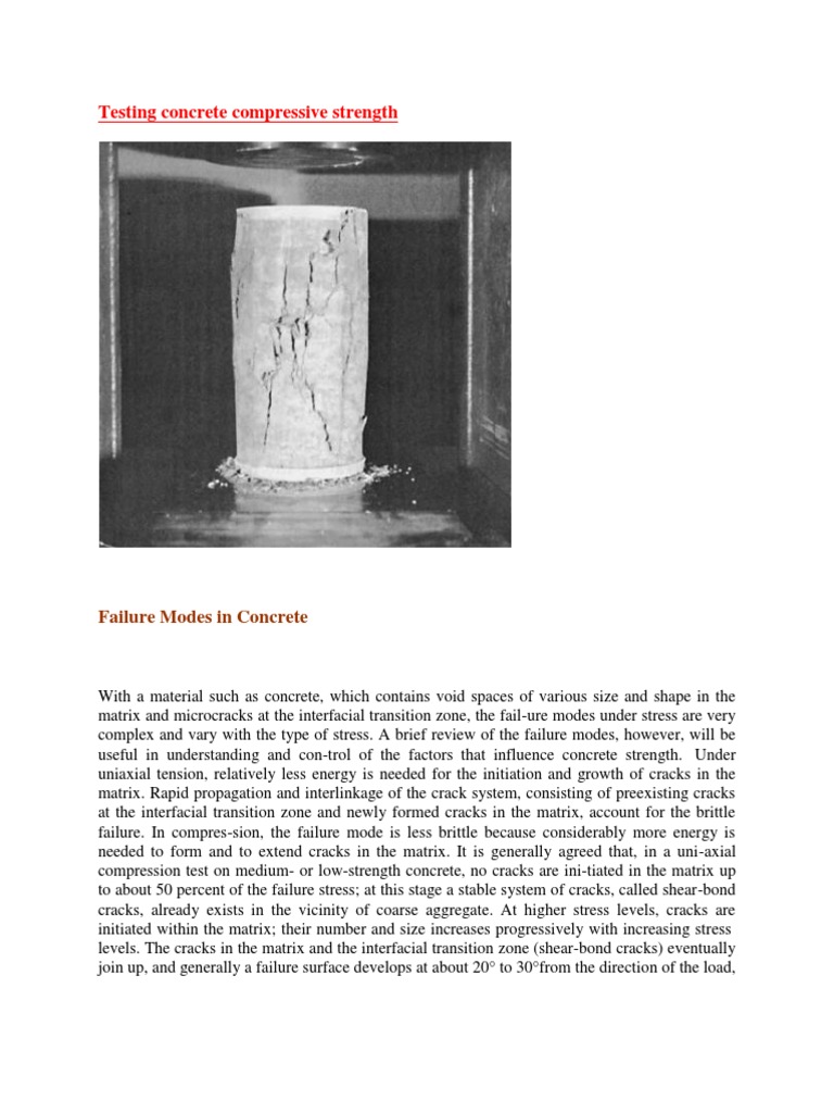 Testing Concrete Compressive Strength | PDF | Fracture | Strength Of ...