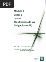 Lectura 5 - Clasificación de Las Obligaciones. Dinerarias y de Valor PDF