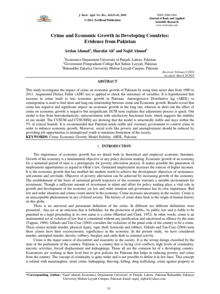 J. Basic. Appl. Sci. Res., 4 (4) 31-41, 2014 | PDF | Economic Growth ...