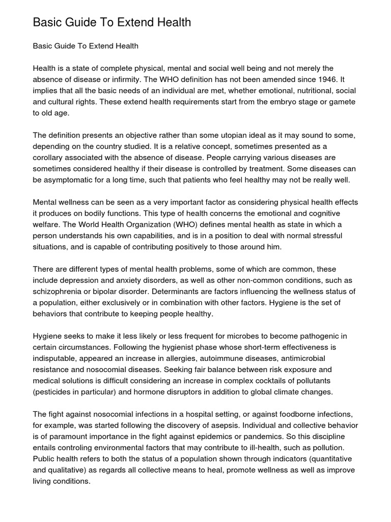 Basic Guide To Extend Health.20140411.201320 PDF Mental Disorder