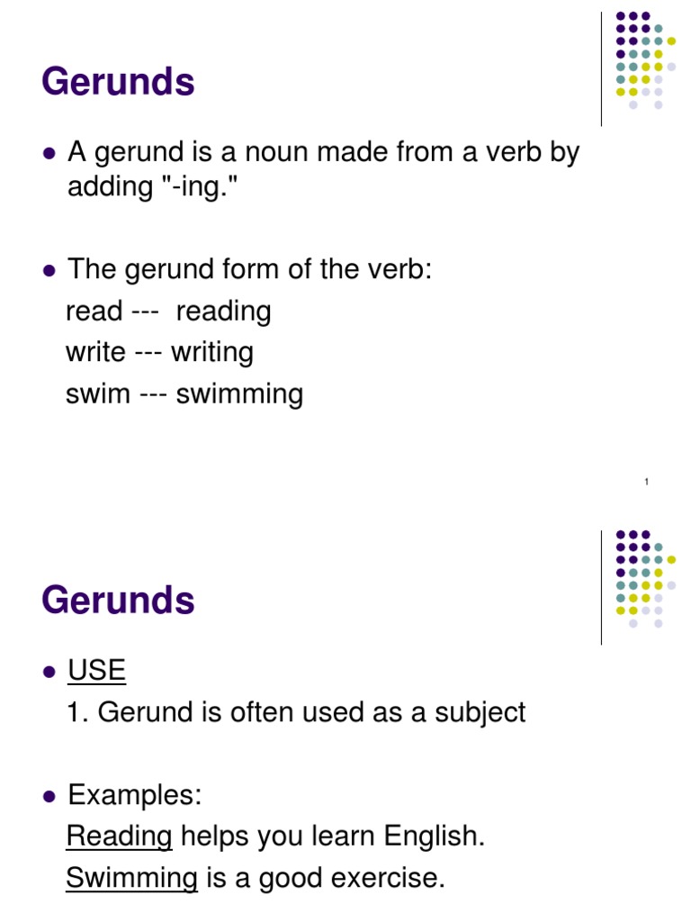Understanding Gerunds in English | PDF | Verb | Noun