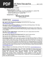 UU News You Can Use: This Sunday at UUFW