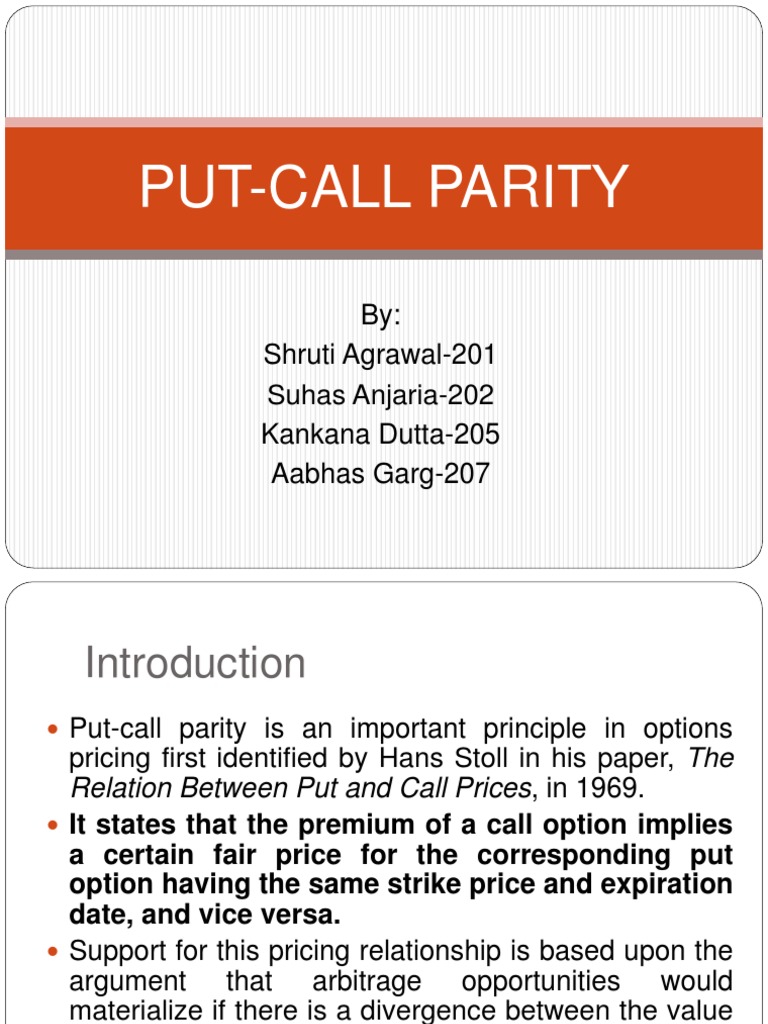 An Analysis of Put-Call Parity: Relating Option Prices Through the ...