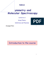 Symmetry and Molecular Spectroscopy: Introduction To The Course