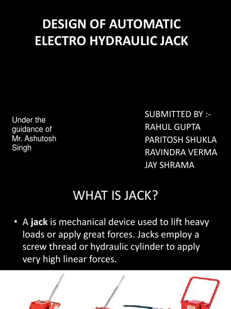 Automatic Electro-Hydraulic Jack Design | PDF | Gases | Manufactured Goods