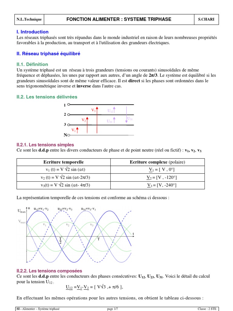 Calcul De Puissance En Triphasé Pdf Systéme Triphasé | PDF | Condensateur | Puissance (physique)