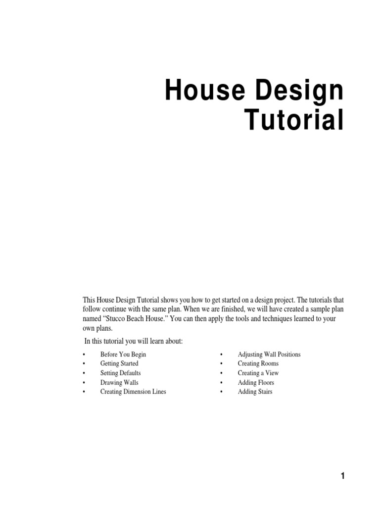 Chief Architect x5 Users Guide House Tutorial PDF Door Stairs
