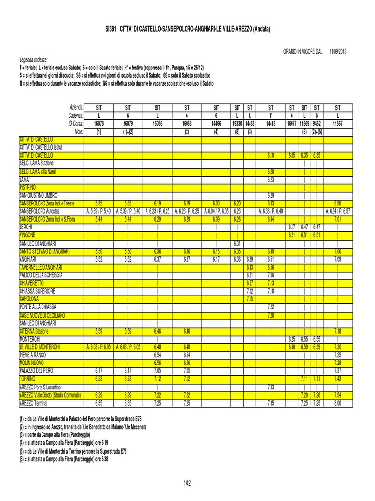 Da Arezzo Sansepolcro Bus