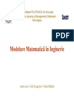 Modelare MA\atematica in Inginerie Curs 1