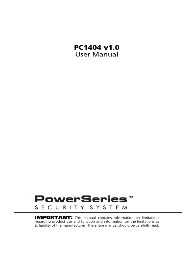 User Manual PC1404 | PDF | Security Alarm | Nature
