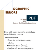 Radiographic Errors: Dr. Aarthi M BDS, Lecturer, Oral Medicine Department