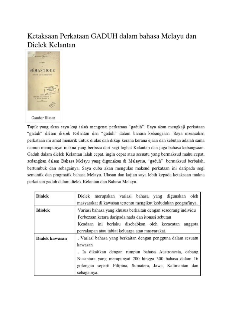 Gaduh Dalam Bahasa Kelantan