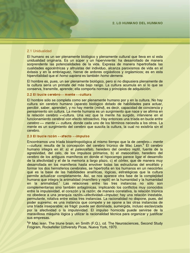 Complejidad Humana: Unidad y Diversidad | PDF | Homo Sapiens | Cerebro