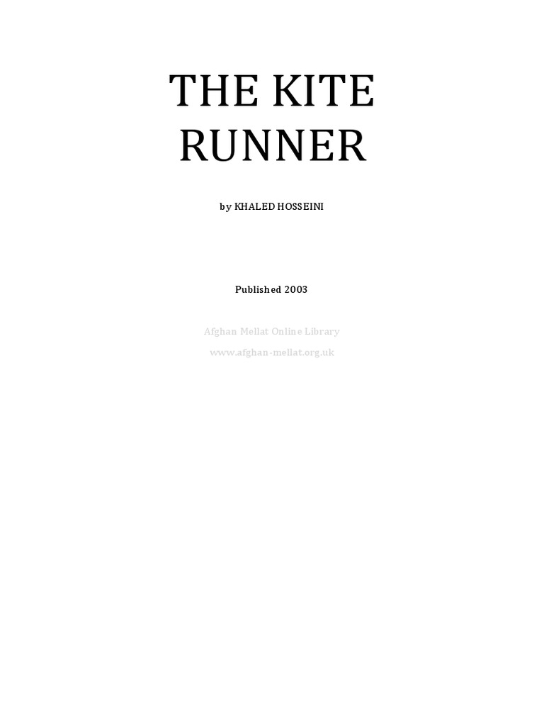 The Kite Runner by Khaled Hosseni | PDF
