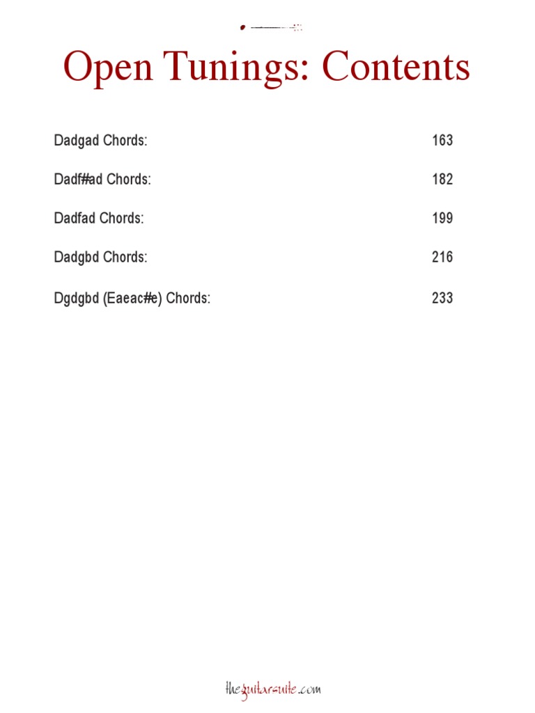 Open Tunings | PDF | Harmony | String Instruments
