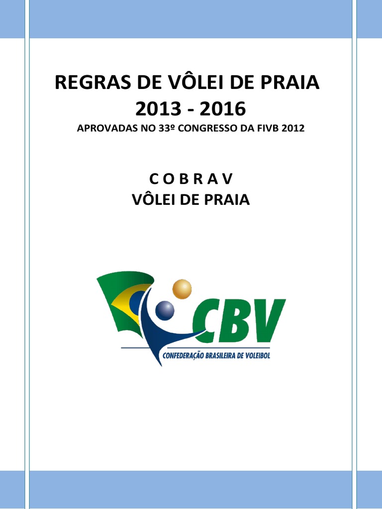 REGRAS DE VÔLEI DE PRAIA 20132016