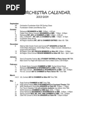 Sms Orchestra Calendar 2013