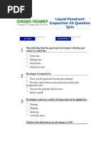 Liquid Penetrant Inspection 50 Question Quiz