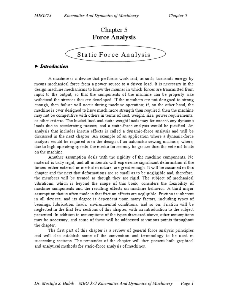 Machinery Force Analysis Guide | PDF | Machine (Mechanical) | Force