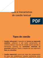 Tipos mecanismos coesão textual