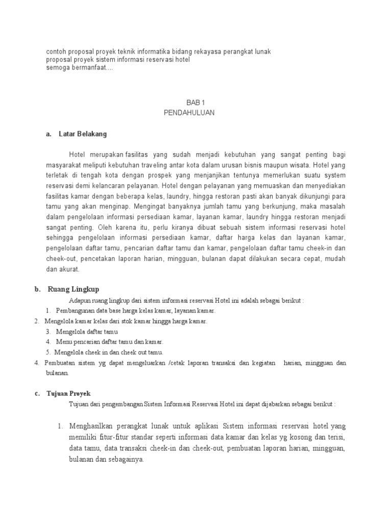 Contoh Proposal Proyek Teknik Informatika Bidang Rekayasa Perangkat Lunak