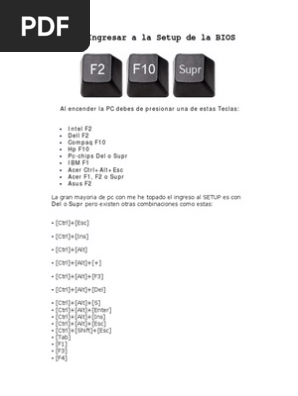 Como Ingresar A La Setup De La Bios Pdf