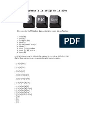 Como Ingresar A La Setup De La Bios Pdf