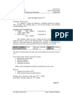 Lab Assignment #1: Problem Statement