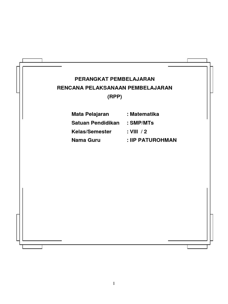 Rpp Bangun Ruang Kubus Balok 1