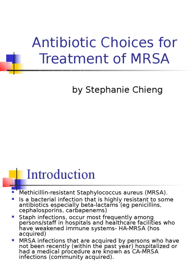 MRSA Treatment Options and Guidelines | PDF | Methicillin Resistant ...
