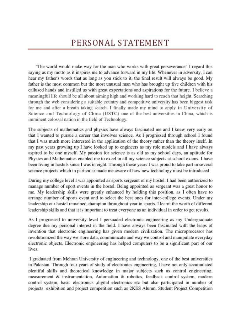 Personal statement for masters in electrical engineering pdf picture