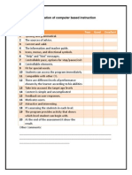 Evaluation of Computer Based Instruction