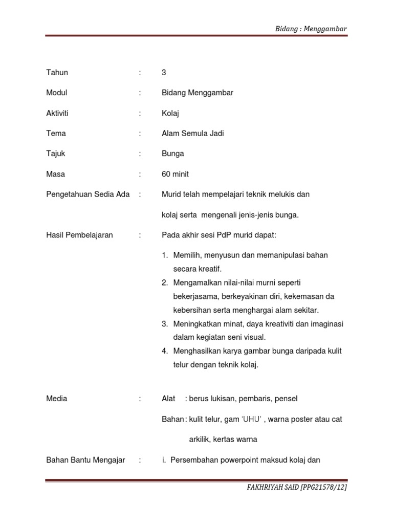 Rph Kolaj Bunga Pdf
