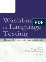 Washback in Language Testing - Research, Contexts and Methods