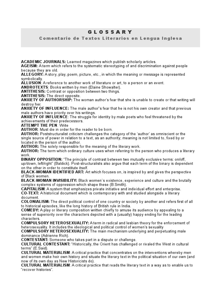 Glossary of Terms PDF | PDF