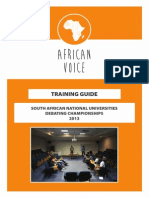 Sanu Debating Championships 2013 Training Guide by African Voice