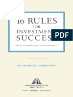 Sir John Templeton- 16 Rules