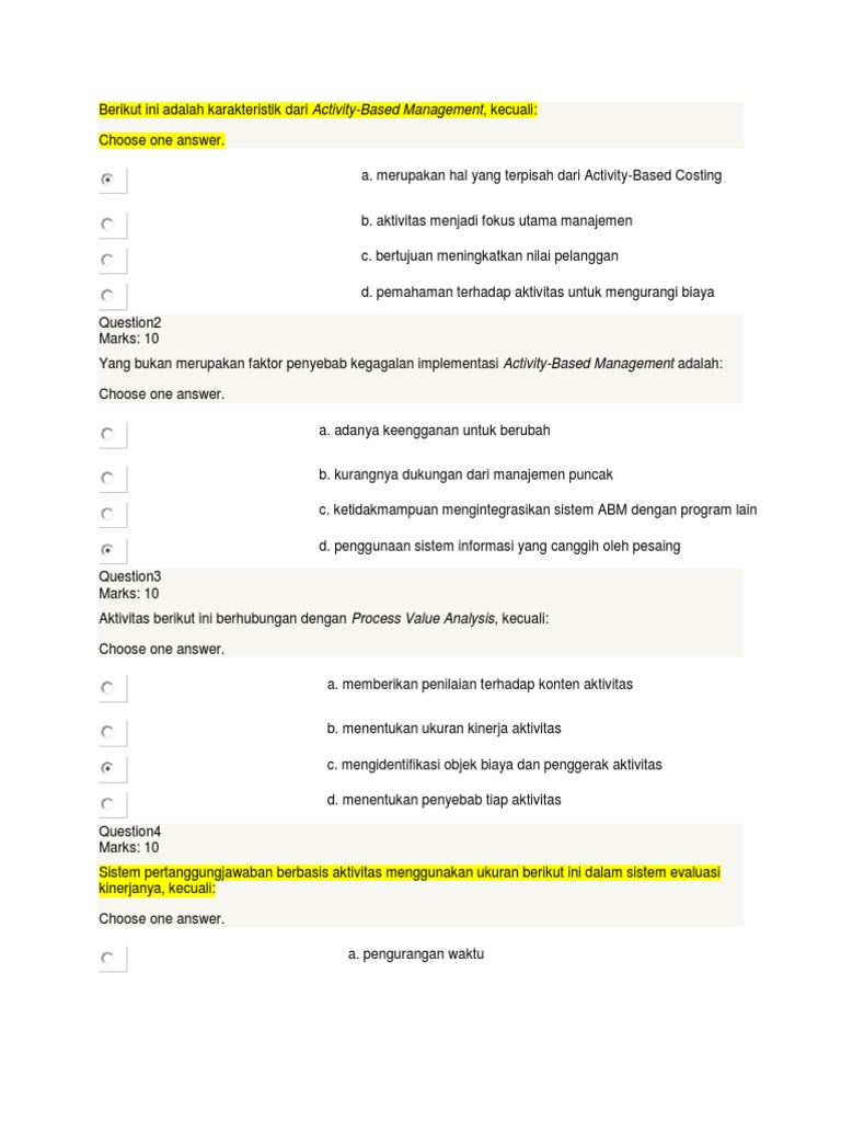 Contoh Soal Akuntansi Manajemen