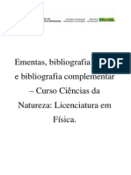 Ementas e Bibliografias Licenciatura em Fisica PDF