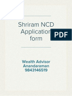 Shriram City Union Finance Non Convertible Debentures Application Form Call Wealth Advisor Anandaraman at 9843146519