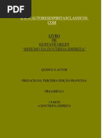 RESUMO DA DOUTRINA ESPÍRITA - GUSTAVE GELEY