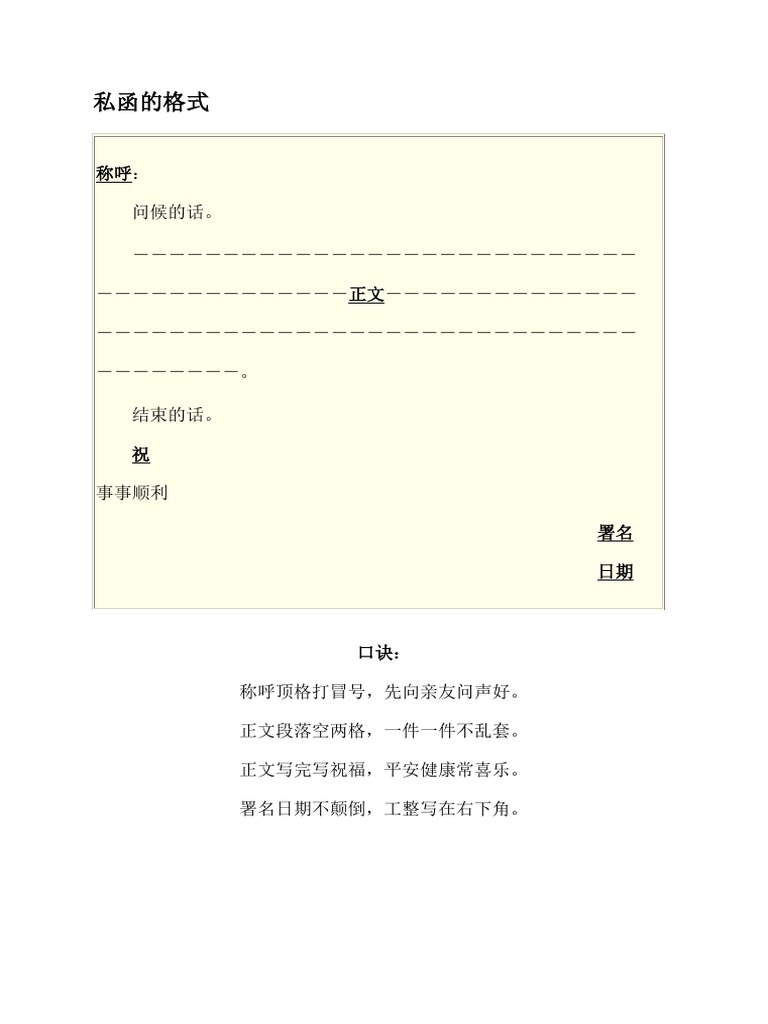 私函的格式| PDF