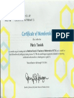 NCTM Certificate