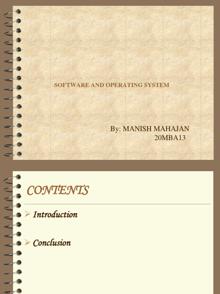 By: Manish Mahajan 20MBA13: Software and Operating System | PDF