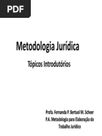 Metodologia Jurídica _ Tópicos Introdutórios