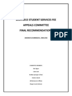 2014-2015 Appeals Committee Final Recommendations