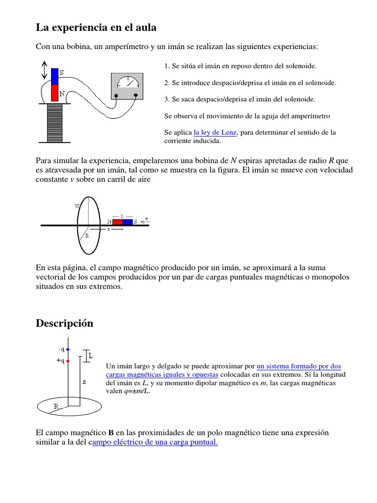La Ley de Faraday y La Experiencia en El Aula Campo