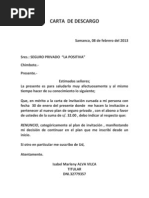 Modelo de Carta de Descargo Laboral | PDF