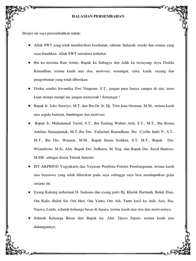 Contoh Halaman Persembahan