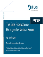 The Safe Production of Hydrogen by Nuclear Power